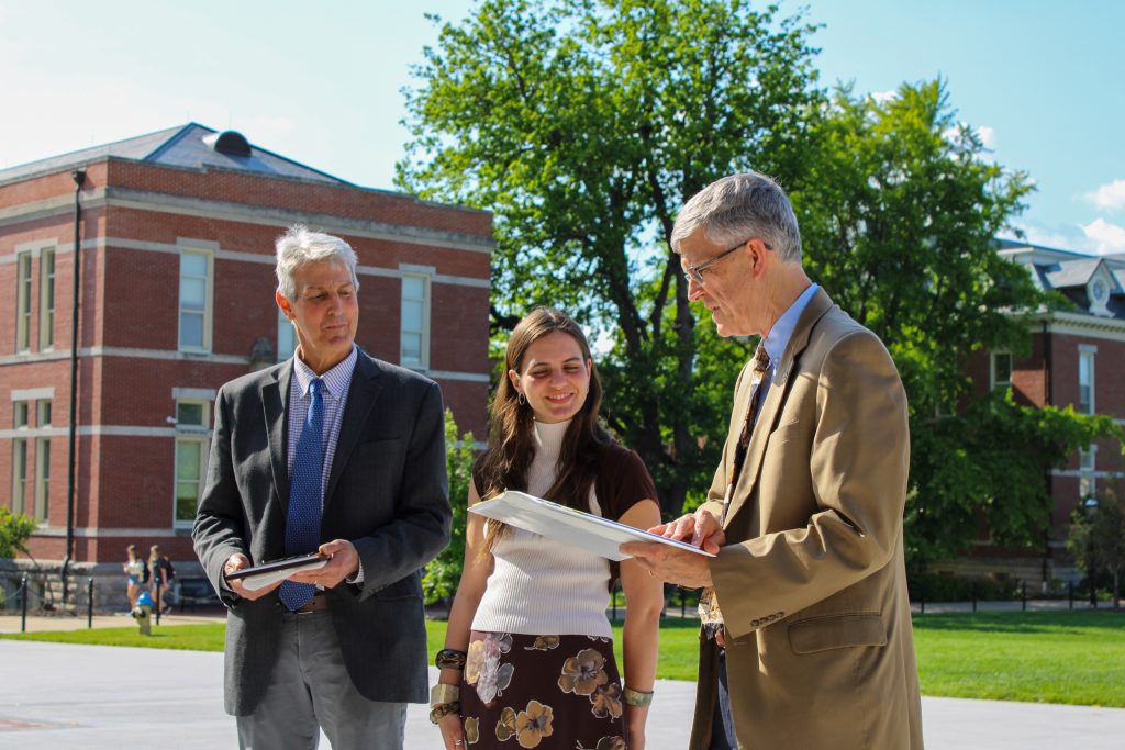 Lily Franck receives her Hesburgh award.
